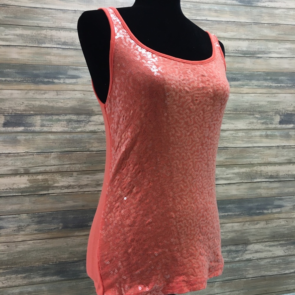 Old Navy Coral Sequin Tanktop